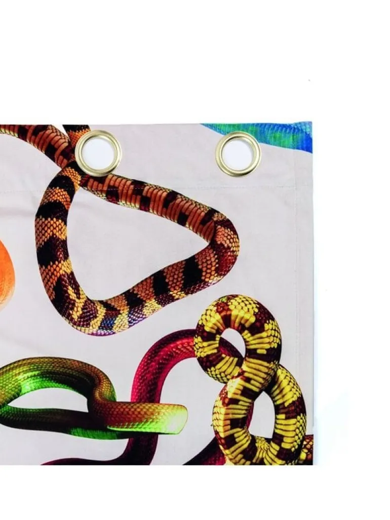 Snakes gordijn wit - 02402