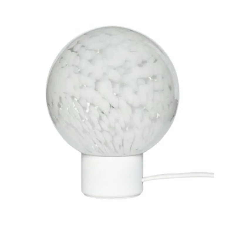 Tafellamp glas/metaal - wit