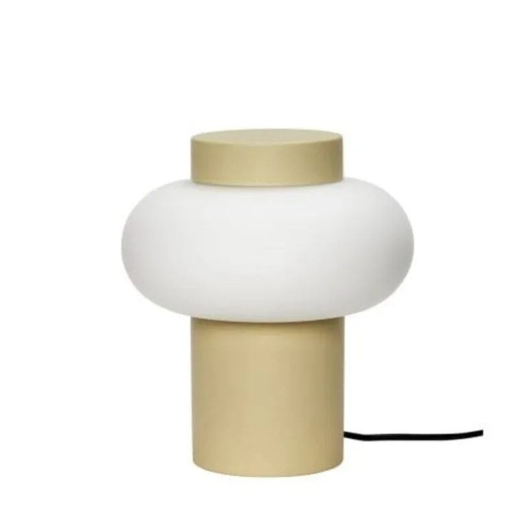 Tafellamp metaal/glas - geel/opal