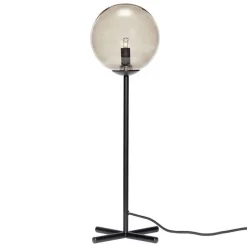 Tafellamp zwart metaal met smoke glas