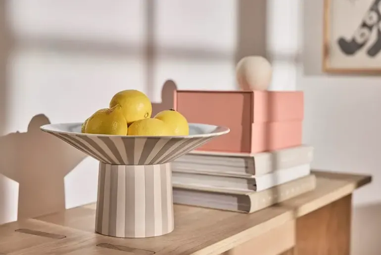 Toppu centerpiece schaal high beige - L301538
