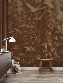 Tropical landscapes goud behang MW-062 - 300x280cm