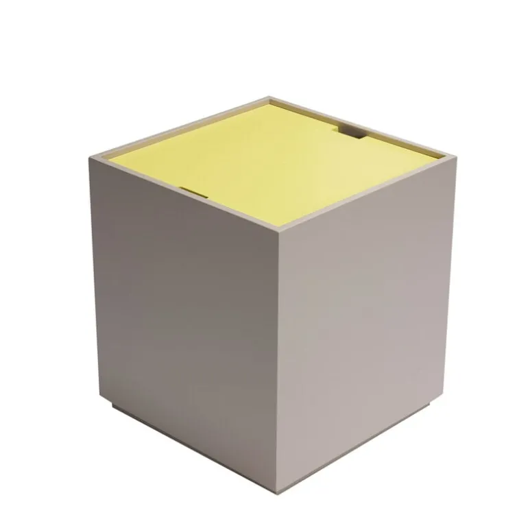 Vault bijzettafel/opberg box grijs/geel - 021911