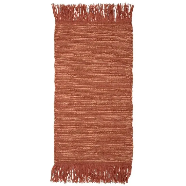 Vloerkleed oranje wol 120x60cm