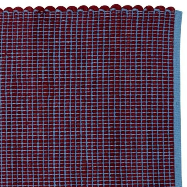Vloerkleed wol - blauw/bordeaux