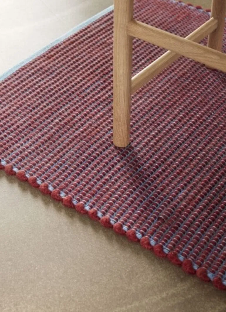 Vloerkleed wol - blauw/bordeaux