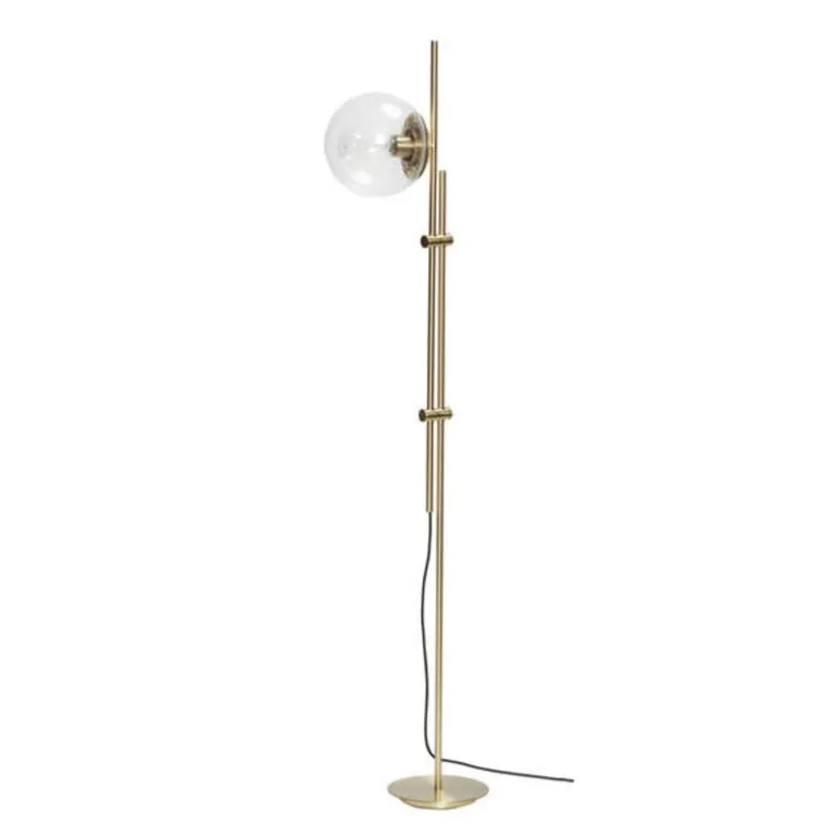 Vloerlamp metaal/glas - messing