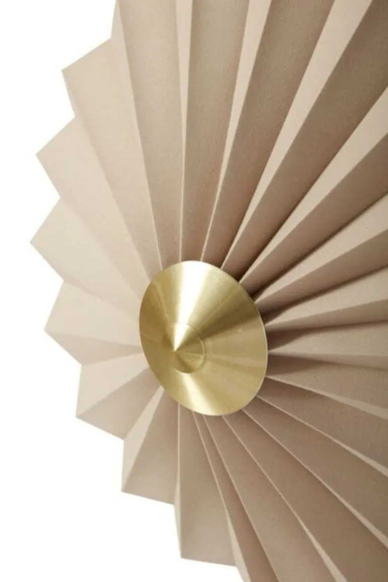 Wandlamp textiel metaal - zand/messing