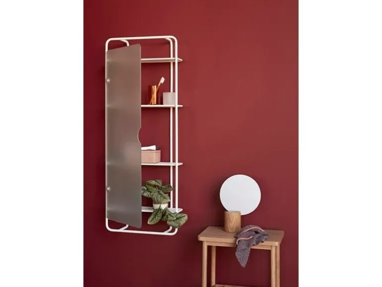 Wandmeubel metaal/glas - wit