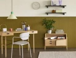 Wandplank eiken fineer - zwart