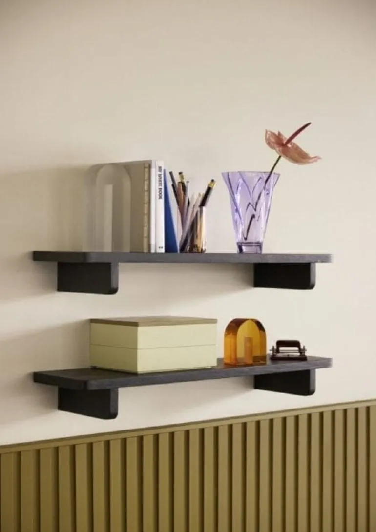 Wandplank eiken fineer - zwart