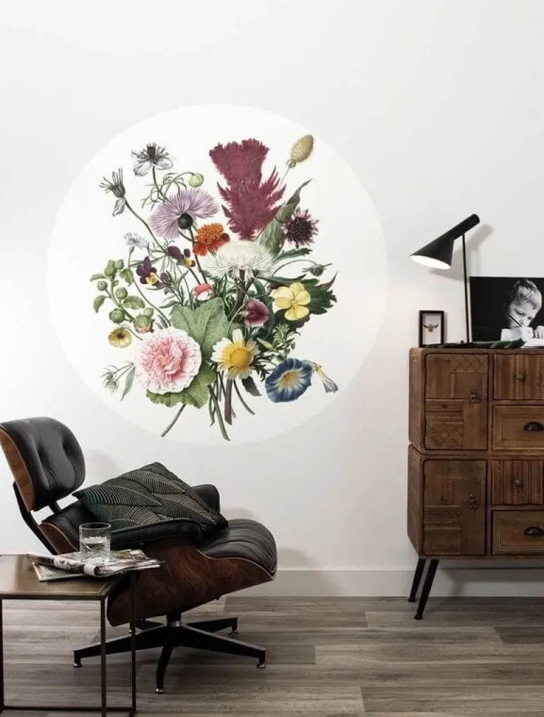 Wilde bloemen behangcirkel SC-062 ø142,5cm